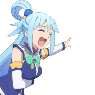 😂 Aqua Konosuba อนิเมะ, อควา, โ Konosuba, ตัวละคร, น่ารัก, สติกเกอร์ telegram sticker