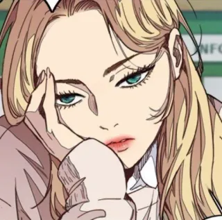🕸 mujer, chica, rubia, femenina, anime telegram sticker