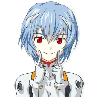 ☺️ Rei Ayanami Neon Genesis Evangelion anime, robot, eva, rei, ayanami, character telegram sticker