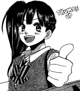 👍 THUMBS UP anime, girl, thumbs up, manga whatsapp sticker