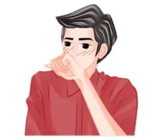 😢 dibujos animados, hombre, sonrojo, ilustración, persona telegram sticker
