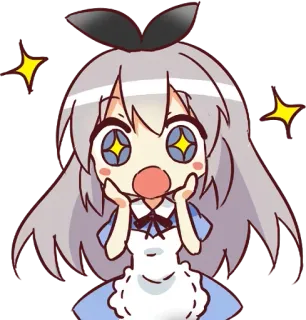 😍 Anime, Kawaii, Emocionado, Dibujos animados, Brillo whatsapp sticker
