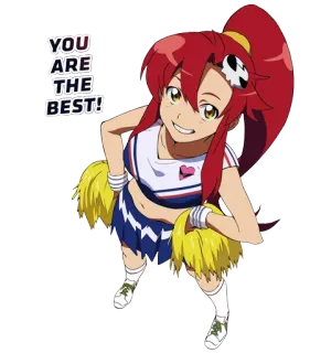 🏅 YOU ARE THE BEST! cheerleader, anime, positive, encouragement, cartoon telegram sticker