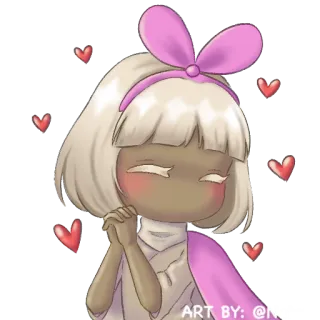 🥰 ART BY: @N personaje, arte, lindo, corazón, dibujos animados telegram sticker