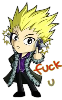 🖕 FUCK U アニメ風, 中指, 汚い言葉, 漫画, 失礼なジェスチャー, 攻撃的 whatsapp sticker