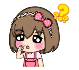 🤔 question, confused, thinking, kawaii, cute, cartoon telegram sticker