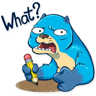 😦 What? Otter, Frage, verwirrt, schreiben, Tier telegram sticker
