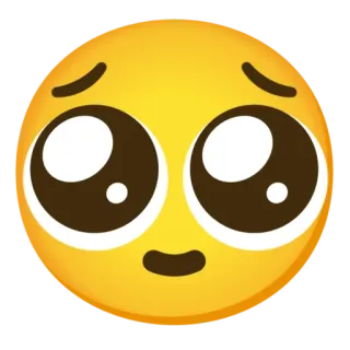 🥺 emoji, mignon, suppliant, yeux, jaune telegram sticker