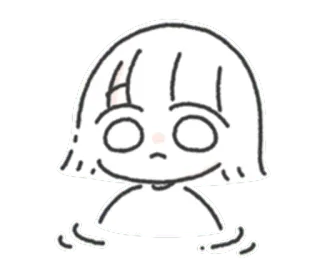 ☹️ dibujo animado, personaje, pegatina, anime, manga, chica telegram sticker