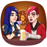 🍸 THE LAST DROP Мультфильм, Пьющий, Бар, Персонажи, Женщины telegram sticker