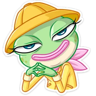 ☺️ лягушка, животное, мультфильм, милый, стикер, персонаж telegram sticker