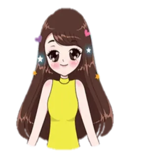 🙎 Desenho animado, Menina, Fofo, Kawaii, Anime telegram sticker