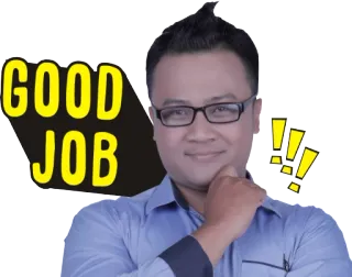 👍 GOOD JOB gut gemacht, erfolg, positiv, ermutigung, glückwunsch, prima whatsapp sticker