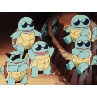 😃 Squirtle Pokemon pokemon, squirtle, squirtle squad, sunglasses, anime, cartoon telegram sticker