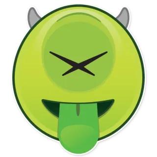 😝 monster, emoji, tongue, sick, green telegram sticker
