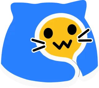 🙂 Katze, niedlich, kawaii, blau, gelb, Cartoon telegram sticker