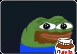 🌟 nutella Pepe, frog, meme, Nutella, chocolate spread telegram sticker