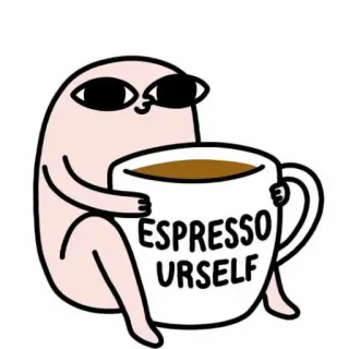 ☕ ESPRESSO URSELF kopi, espresso, minuman, kartun, lucu, perawatan diri telegram sticker