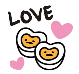 ❤ LOVE amor, corações, fofo, Gudetama telegram sticker