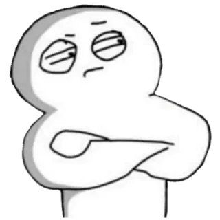 🍔 cartoon, funny, meme, bored, expressionless whatsapp sticker