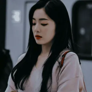 🥺 ผู้หญิง, ภาพเหมือน, ผมดำ, ไอรีน, ความงาม, บุคคล, เกาหลี telegram sticker