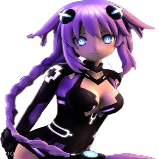 😌 Neptune Hyperdimension Neptunia Animé, Jeu vidéo, Personnage, Cheveux violets telegram sticker