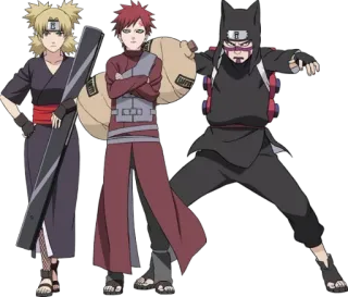 👨 Temari Naruto anime, ninja, Temari, Kankuro, Gaara whatsapp sticker