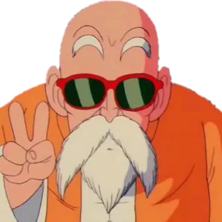 ✌️ Master Roshi Dragon Ball 드래곤볼, 애니메이션, 평화, 무천도사 telegram sticker