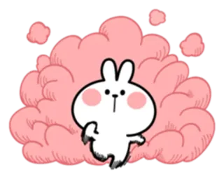 🏃 зайчик, милый, животное, наклейка, мультфильм, облако telegram sticker