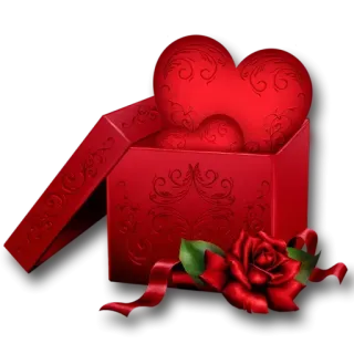 😲 coeur, amour, cadeau, rose, rouge, saint-valentin, romance telegram sticker