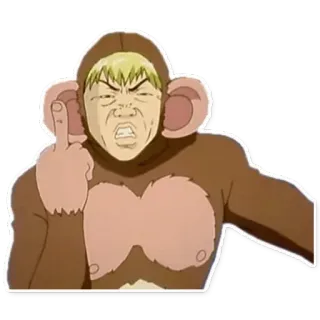 🙈 kostum monyet, gestur ofensif, jari tengah, marah, gaya anime whatsapp sticker