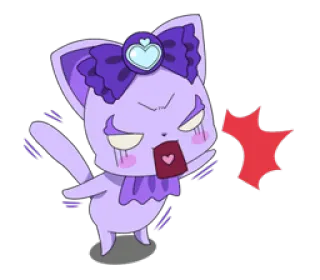 😡 gato, bravo, anime, desenho animado, roxo telegram sticker