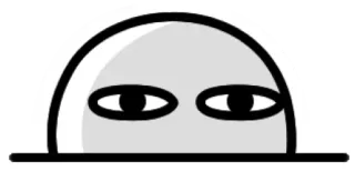 🌝 Blob, Occhi, Sbirciare, Fissare, Cartone animato, Minimalista telegram sticker