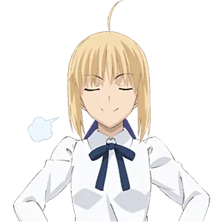 😤 Saber animé, fille, blonde, mignon telegram sticker