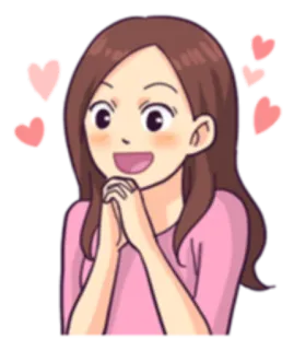 😍 cartoon, anime, woman, hearts, love, kawaii telegram sticker