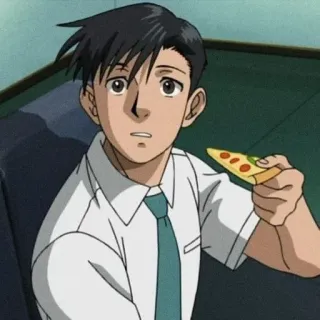 🍕 Anime, Pizza, Männlich, Cartoon whatsapp sticker