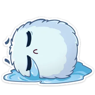 😭 Bola de nieve, Dibujos animados, Lindo, Invierno, Nieve, Hielo, Esponjoso telegram sticker