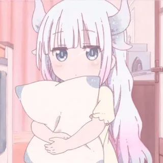 💕 Kanna Kamui Miss Kobayashi's Dragon Maid Anime, Kanna Kamui, Dragon Maid, carino, cartoni animati, chibi telegram sticker
