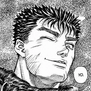 👋 Guts Berserk YO. Guts, Berserk, Manga, Anime, YO, Personnage telegram sticker