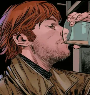 🕶 drinking, man, beverage, comic art, illustration, alcohol telegram sticker