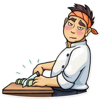 😑 chef, cocina, comida, cocina, restaurante, cocina, cocinero telegram sticker