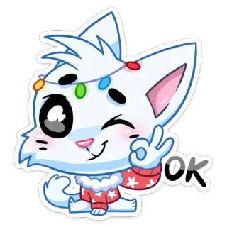 👌 OK gato, desenho animado, ok, tudo bem, animais, positivo, fofo, adesivo telegram sticker