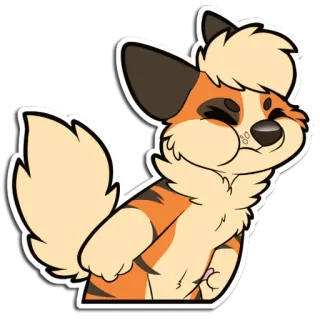 😡 Arcanine Pokemon arcanine, pokemon, furry, cute, cheeks, chibi, sticker telegram sticker