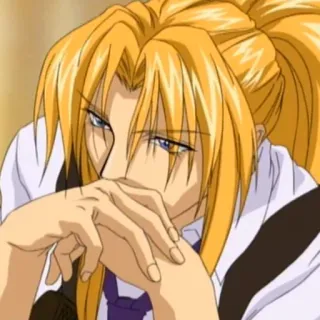😕 Anime, Charakter, Cartoon, blonde Haare, Manga telegram sticker