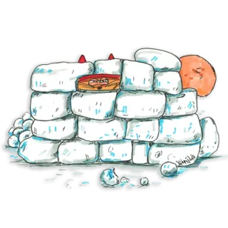 ❄ иглу, зима, снег, здание, арктика, холод, лёд telegram sticker