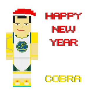 ❄ HAPPY NEW YEAR anno nuovo, festa, felice, basket, golden state warriors telegram sticker