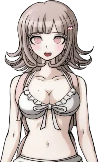 🌟 Chiaki Nanami Danganronpa Anime, Video game, Personagem, Biquíni, Fofa, Garota telegram sticker