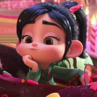 🦋 Vanellope von Schweetz Wreck-It Ralph cartoon, disney, vanellope, wreck-it ralph, character, animated whatsapp sticker