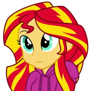 😐 Sunset Shimmer My Little Pony: Equestria Girls Sunset Shimmer, My Little Pony, Equestria Girls, Kartun, Animasi, Stiker telegram sticker