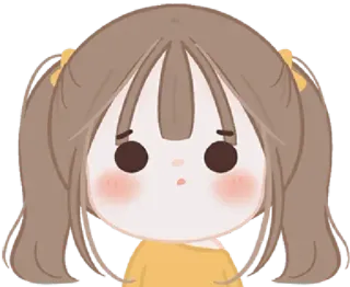 😟 Dessin animé, Mignon, Fille, Animé, Kawaii, Illustration whatsapp sticker